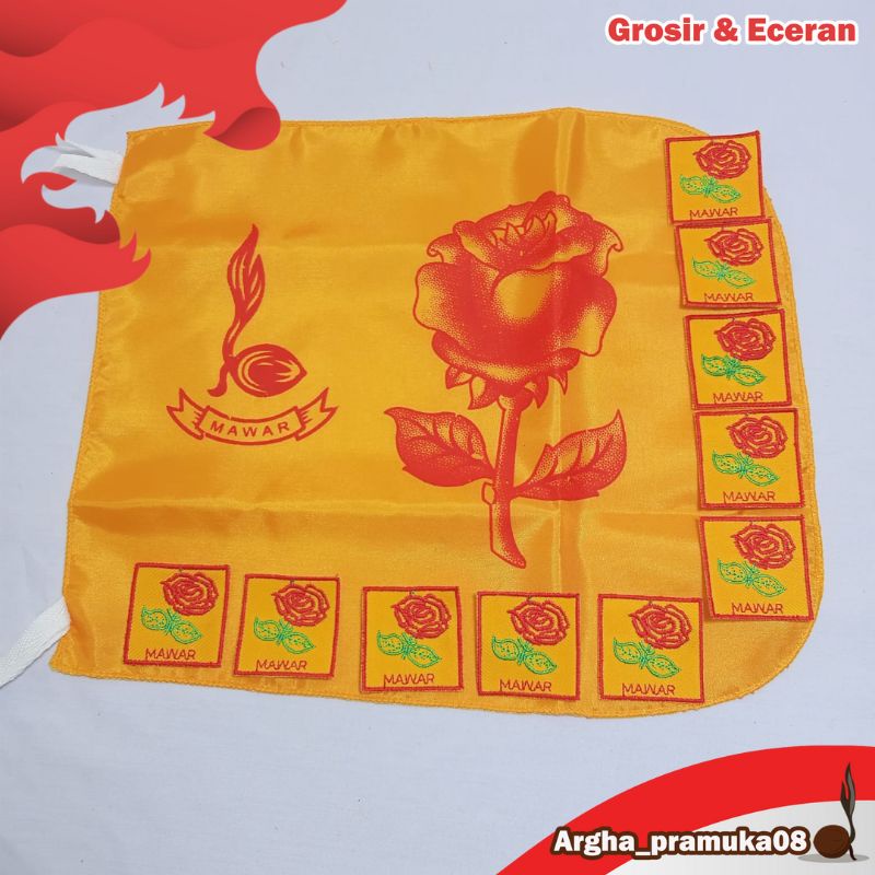 Tanda Regu Pramuka Putri Mawar Paket 10 bed dan 1 bendera