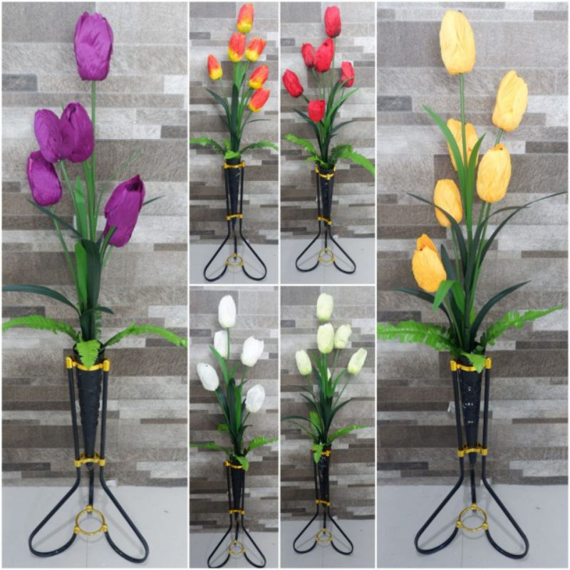 Bunga Sudut Tulip Pot Corong