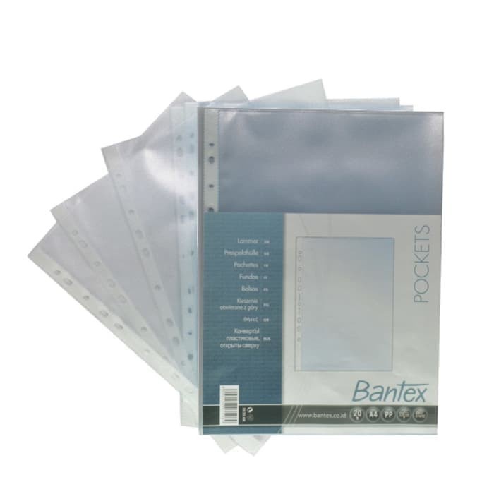 

BANTEX PP POCKET 8040 A4 CLEAR ANTIGLARE 0.08 ISI 20 PCS