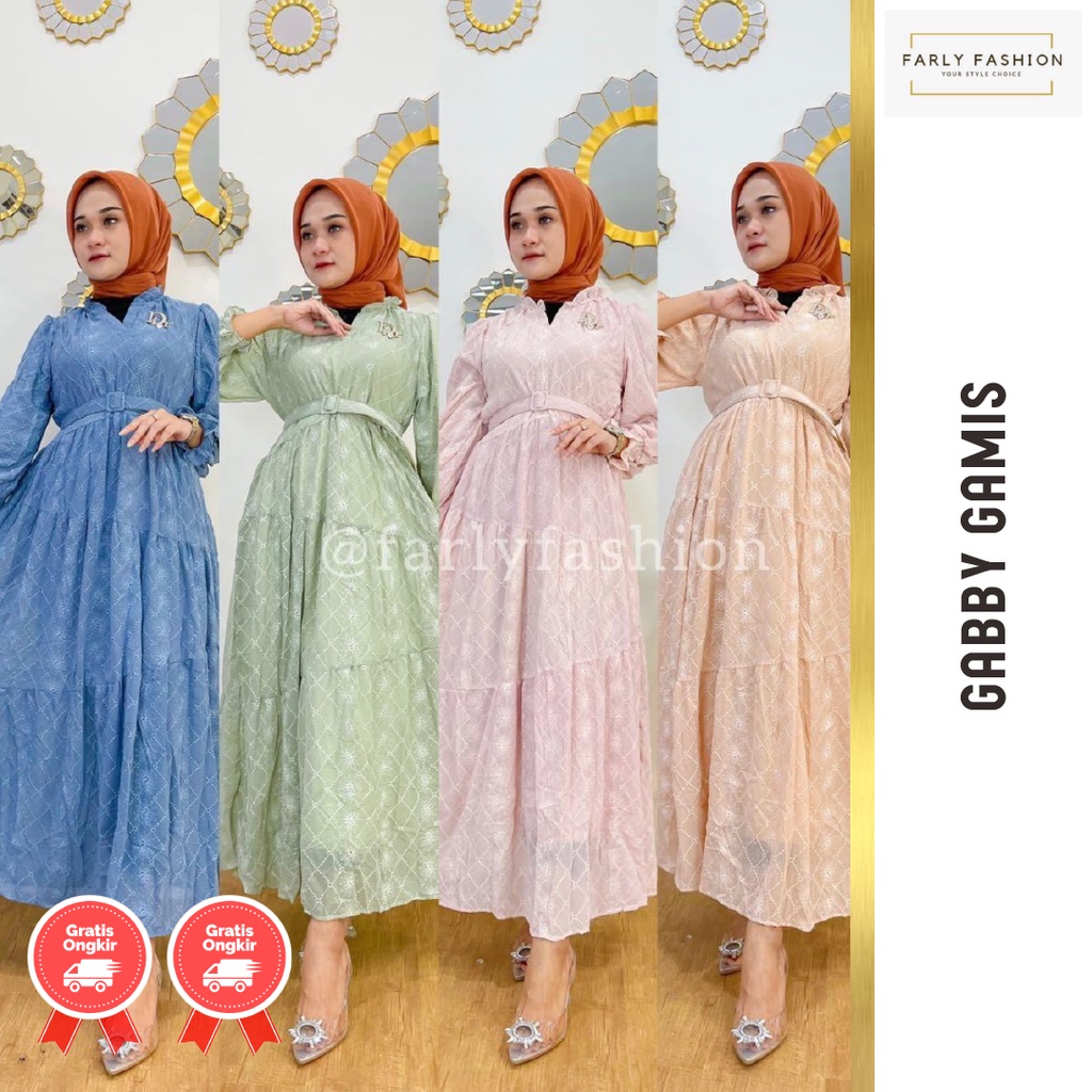 Gabby Gamis Remaja Korean Style Baju Muslim Perempuan Kekinian Terlaris By Farly Fashion Hijab