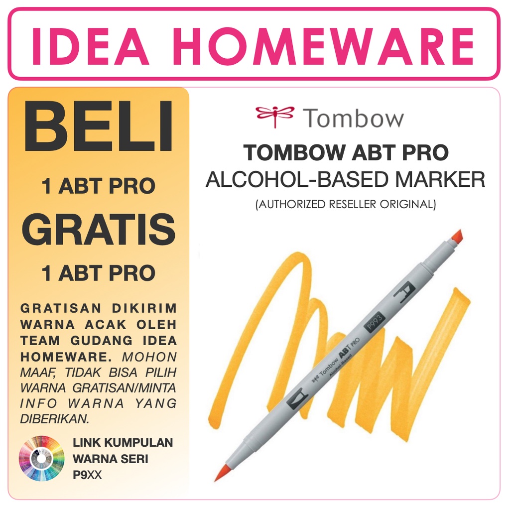 

Tombow ABT PRO Dual Brush Pen Alcohol Base Satuan - 09