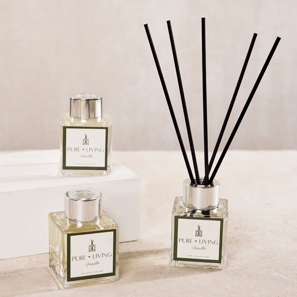 Vanilla Reed Diffuser Essential Oil 50ml | Fiber Stick Reed Diffuser | Pewangi Ruangan | Oil Aromaterapi Diffuser | Birthday Gift Ideas | Minyak Esensial | Room Fragrance Perfume | Pengharum Ruangan Aromatherapy Aromatic