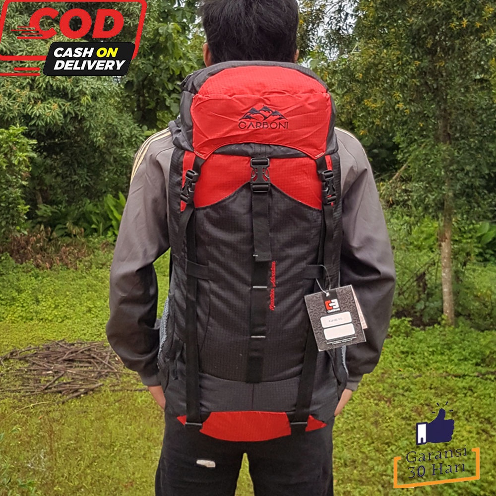 Tas Ransel Gunung Original Carboni RAOO2 RED 60 Liter Muntaine Adaventure Tas Carrier Outdoor Hiking