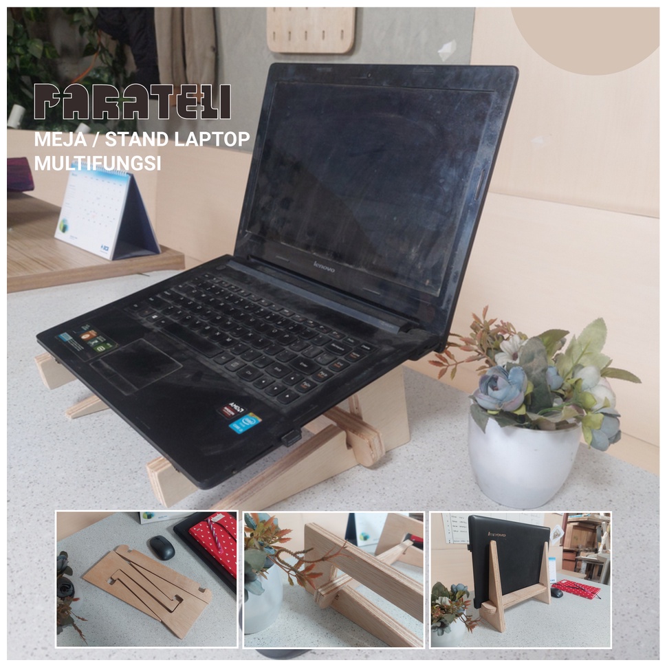 Meja Stand Laptop Portable Kayu | Meja Laptop | Stand Alas Laptop
