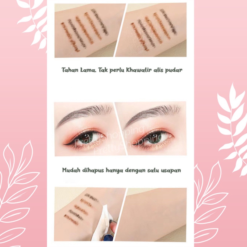 Pretty Pensil Alis Double Head Eyebrow Pencil/ Pencil Eyebrow 2IN Automatic Waterproof/Eye long lasting