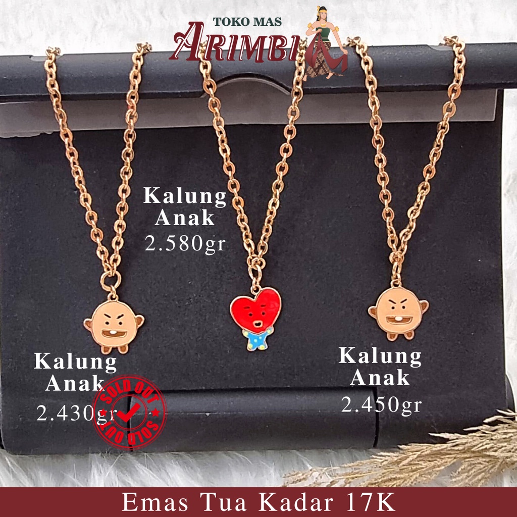 Kalung Anak Emas BTS 21 Tata & Shooky Cat