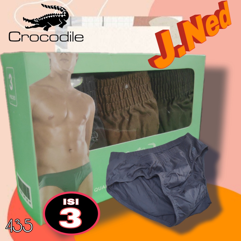 J435T CELANA DALAM PRIA SEGITIGA CROCODILE HARGA PER 3 PCS SIZE M - XXXL