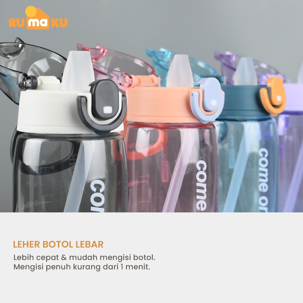 Rumaku Botol Minum Pop Cap Lock Botol Anak Sport Cup 550 ml Botol Air Anak Imut