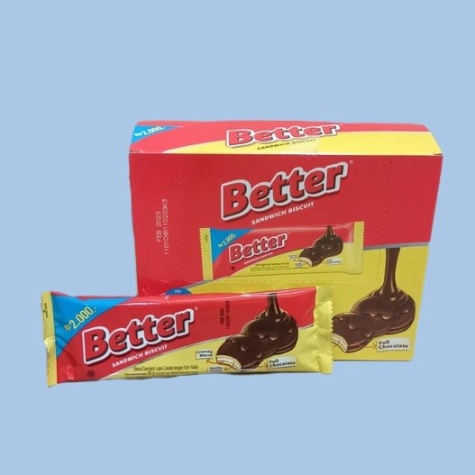 Terlaris Roma Better Sandwich Coklat Vanila Biscuit 12x30g - 1 Box