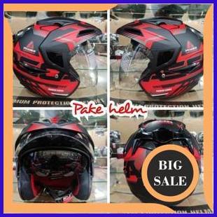 HELM ASCA PREMIER POWER BLACK RED DOF HELM HALF FACE HELM DOUBLE VISOR 1M4R23 tools