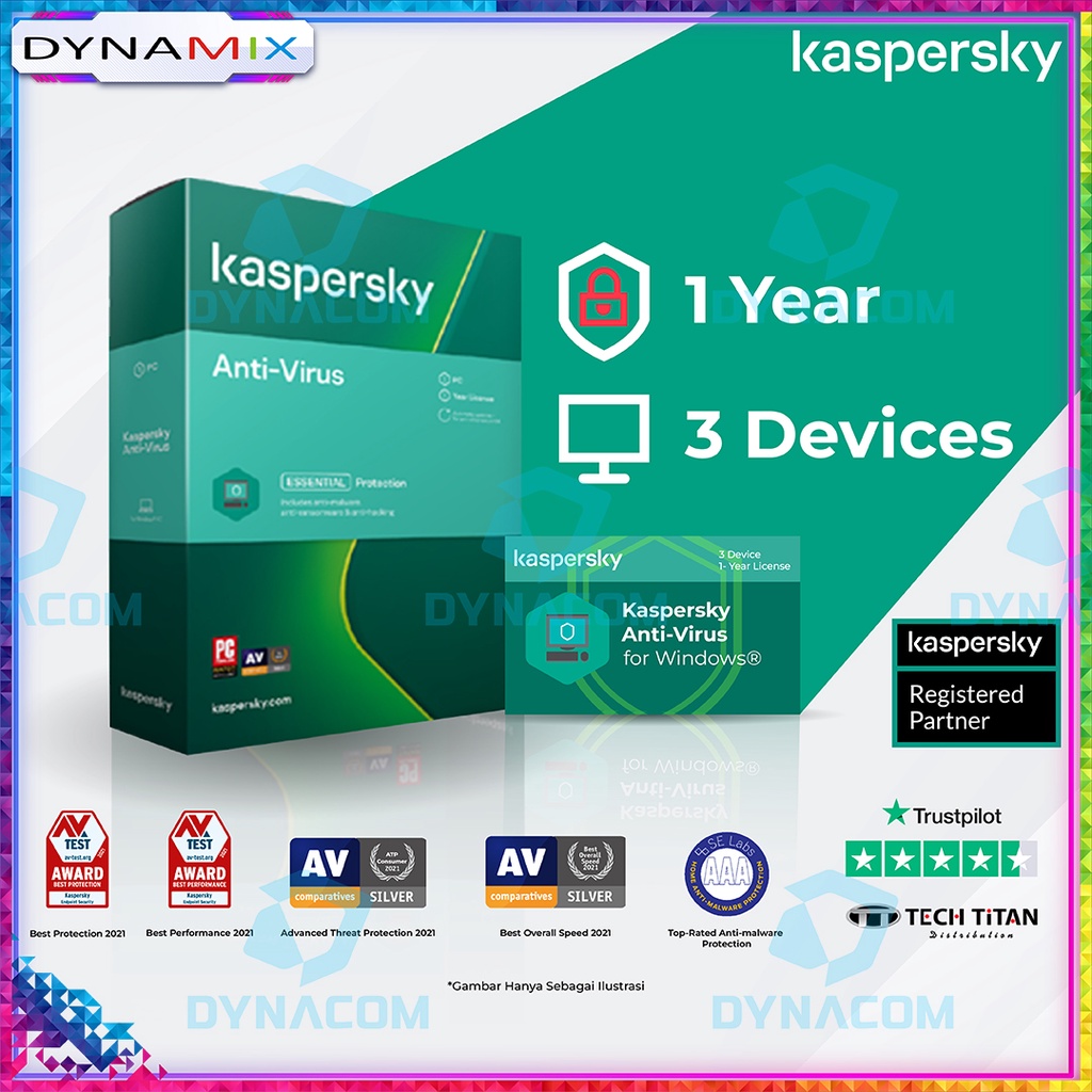 KASPERSKY Anti Virus 3 PC 1 Tahun ORIGINAL 365HARI