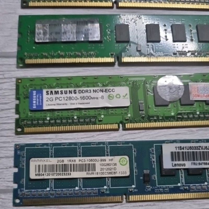 Memory Ram Pc Komputer 2gb DdR3 pc 12800 pc 10600 pc 8500 merk campur MURAH