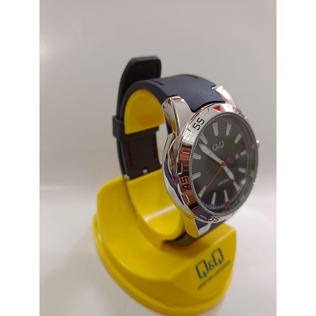 Jam Tangan Pria Casual Sporty Karet Rubber Tanggal Analog Original Q&amp;Q QnQ QQ A470 A470J Series