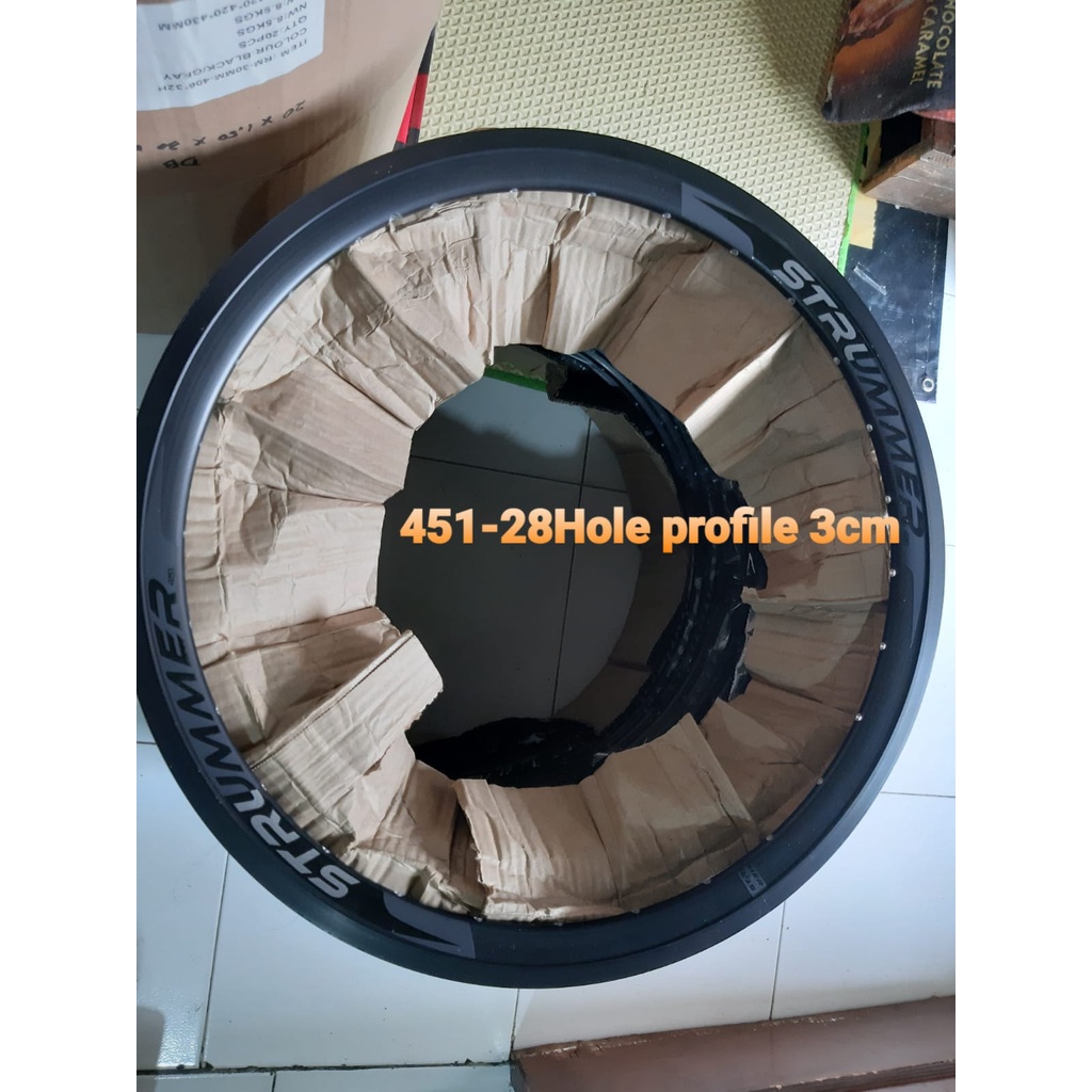 Rims Strummer 451 lubang 28hole profile 3cm harga sepasang