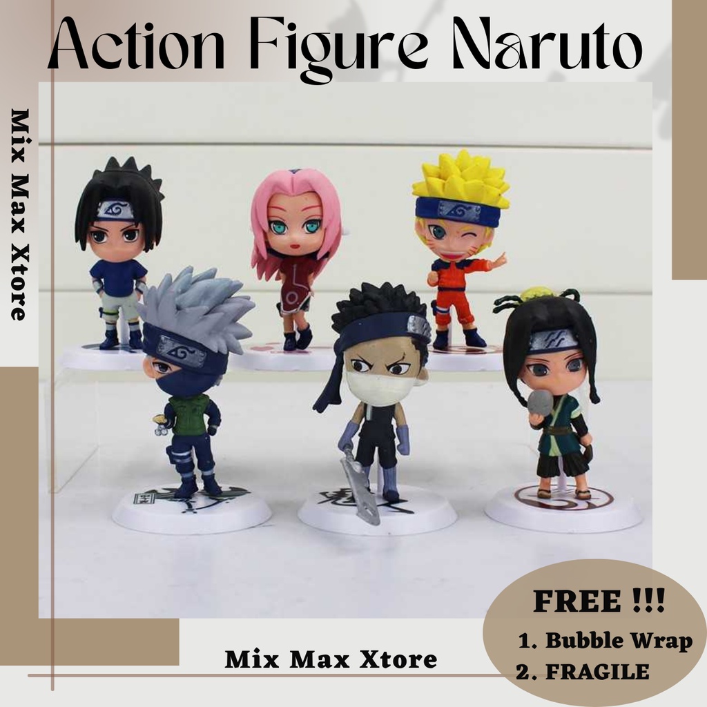 Action Figure Naruto 6 PCS Hobi &amp; Koleksi - No Color