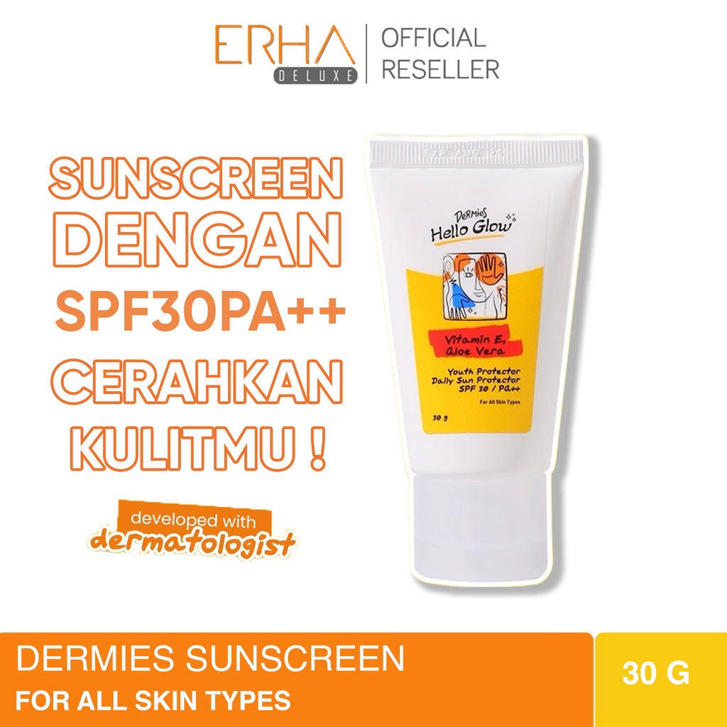 DERMIES Youth Protector Hello Glow Daily Sun Protector 30g - Sunscreen SPF 30