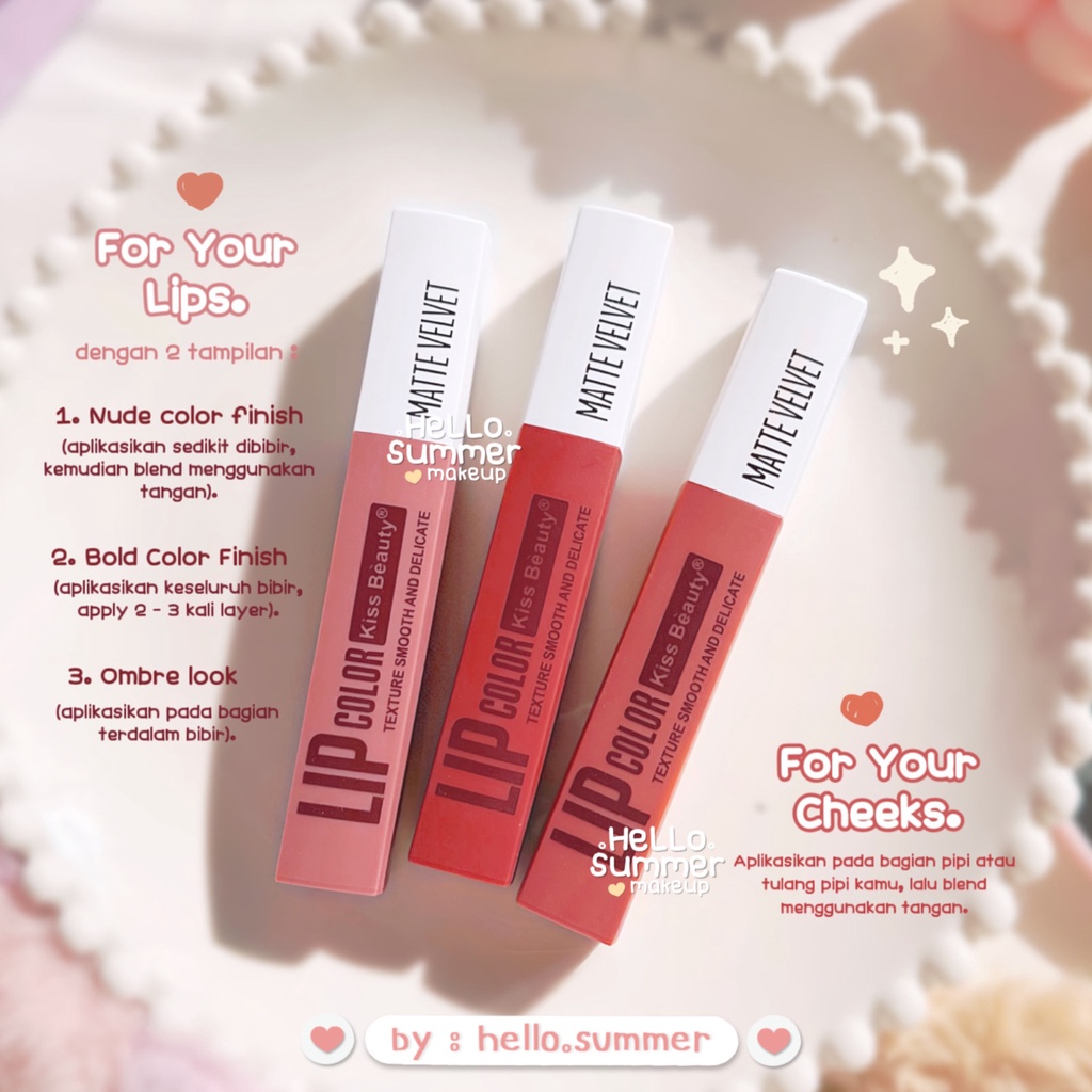 Powder Toast Lip Color Velvet Matte Lipstick Kiss Beauty 5g