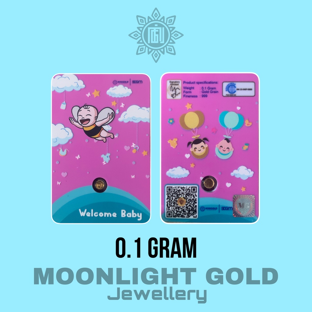 MiniGold 0.1 Gram Gift Series Welcome Baby Bisa Tukar Tambah Antam MiniGold 0,1gr 01gr 0.1gram 0,1gr