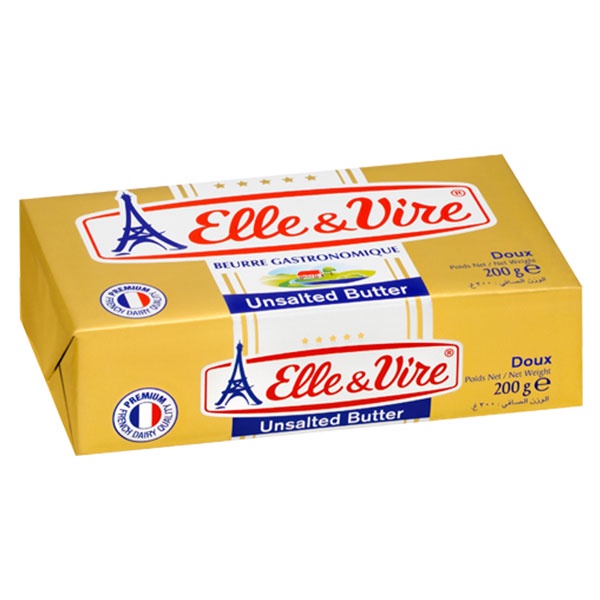 ELLE &amp; VIRE BUTTER UNSALTED 200 GR