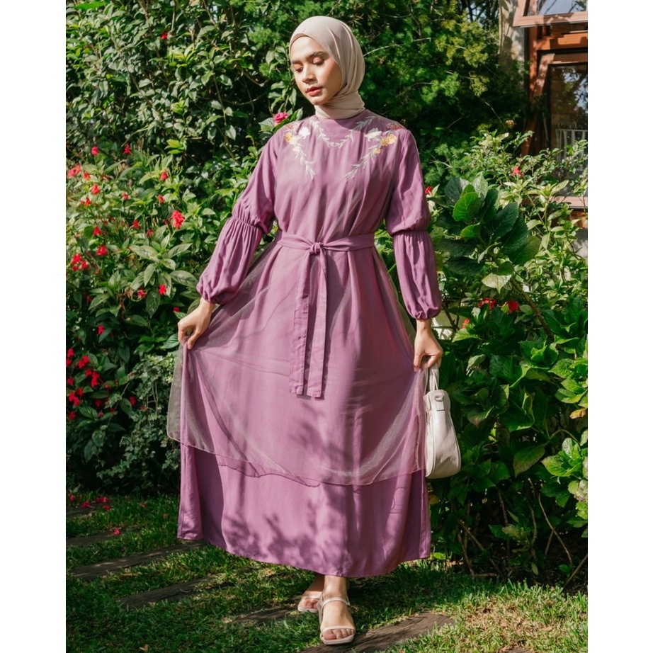 Myrubylicious AIRELE LONGDRESS | DRESS WANITA | DRESS RAYON | DRESS MOTIF BUNGA | DRESS BORDIR