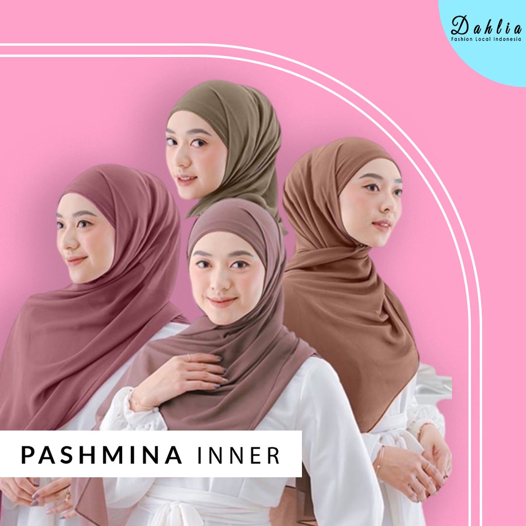 Dahlia - Jilbab / Hijab Pashmina Inner Ceruty Baby Doll / Pashmina Inner 2in1 / Kerudung Pashmina In