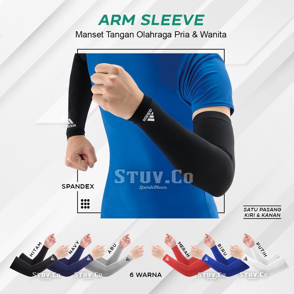 HANDSOCK MANSET TANGAN NON THUMBHOLE ARM SLEEVE PELINDUNG TANGAN OLAHRAGA PRIA WANITA BAHAN SPANDEX PREMIUM