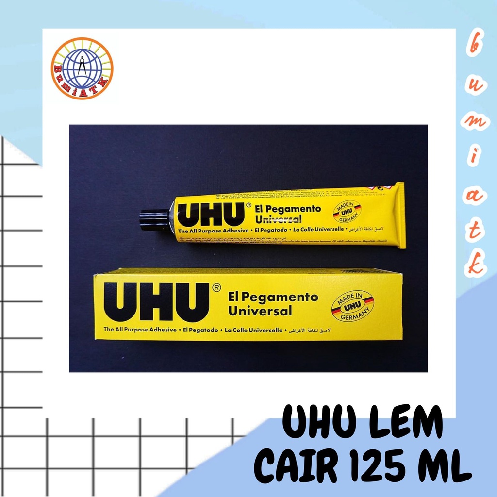 LEM UHU / UHU LEM CAIR UKURAN 125 ML / UHU LEM CAIR