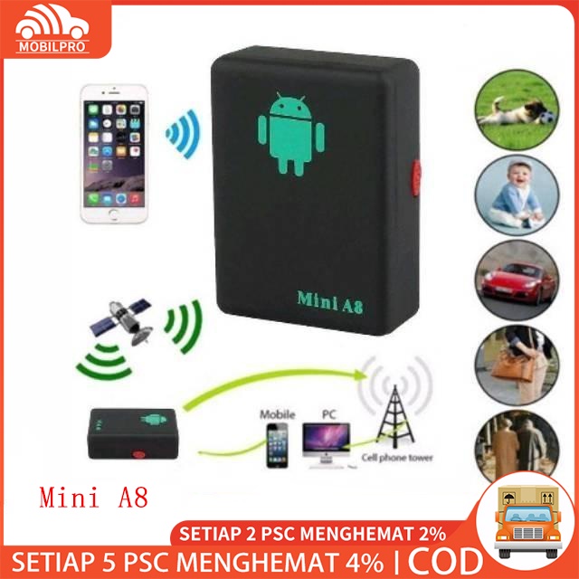 Smart GPS Tracker Mini A8 Alat Pencari Pelacak Posisi Traking Lokasi Dan Perekam Suara Jarak Jauh Tracking Location Anti Maling Keamanan Kendaraan Sepeda Motor Mobil Anak Hewan GPS Locater Multipungsi Mini A8