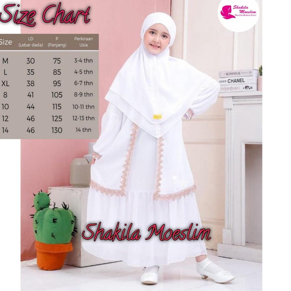 MENARIK Gamis Putih Anak Perempuan Umur 11 12 Tahun Tanggung Remaja Baju Gamis Muslim Anak Gamis Ana