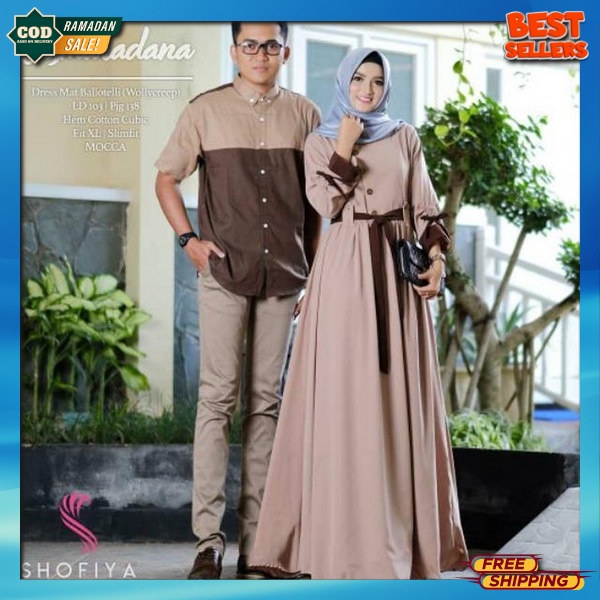 Gamis Couple Importt Baju Pasangan Remaja Dewasa Muslim Couple Terbaru 2023 Sarimbit Keluarga Lebara