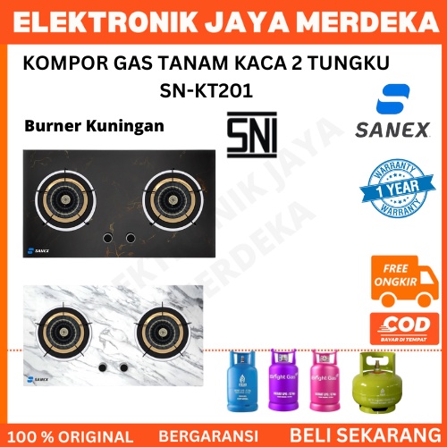 Kompor 2 tungku Sanex KT 201 / kompor sanex KT 201 kompor tanam/kompor kaca sanex/kompor tanam kaca 