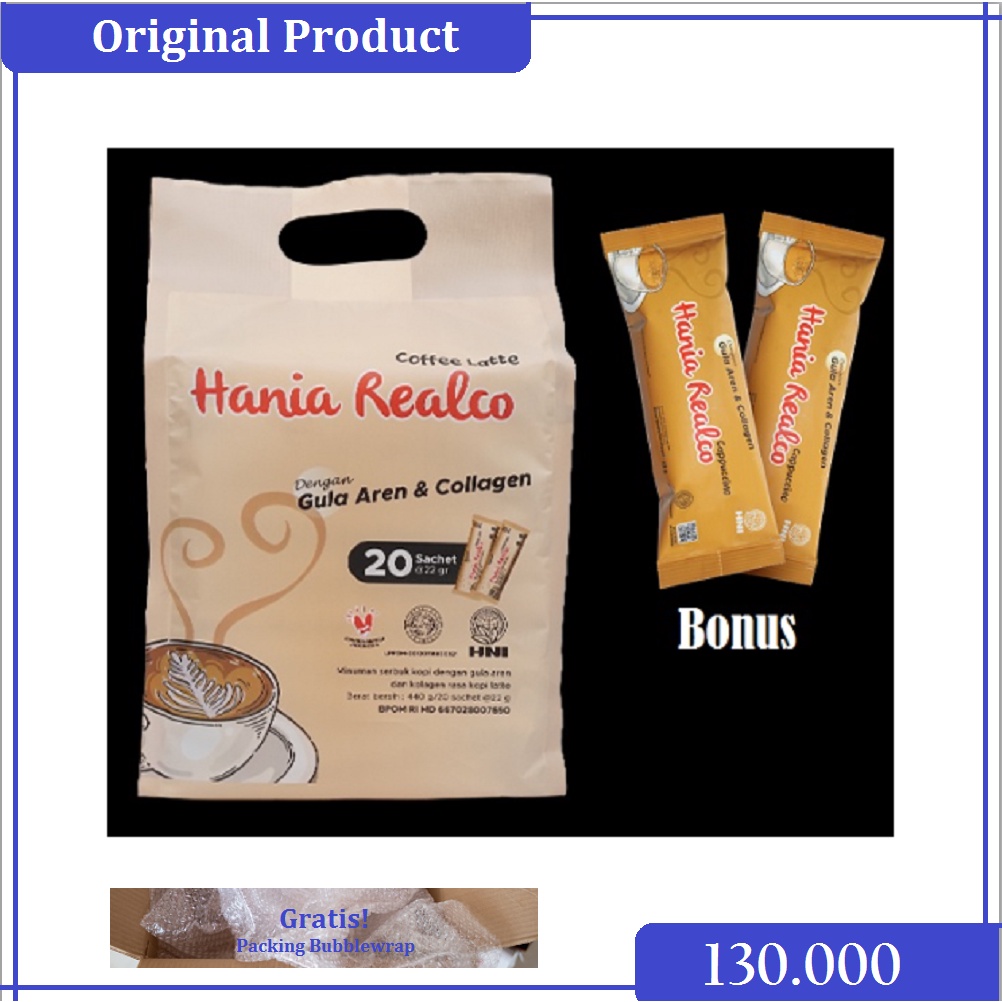 

Minuman HANIA REALCO Coffe LATTE - bonus rasa cappucino 3 pcs