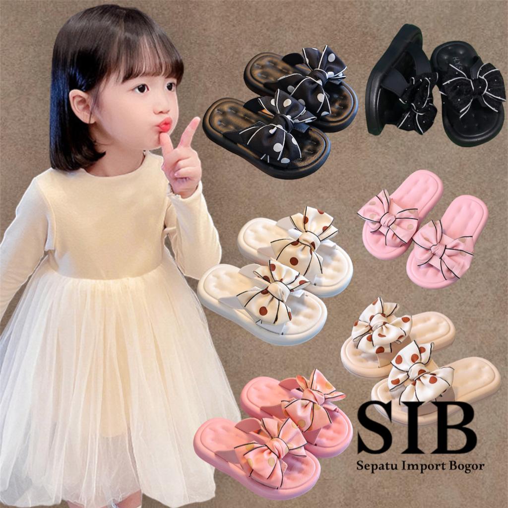 Sandal Anak Perempuan PITA POLKADOT Bahan Karet Model Lucu 1- 10 Tahun / Sandal Anak Jelly / Sandal Gunung Anak Import Trendy Bahan Premium