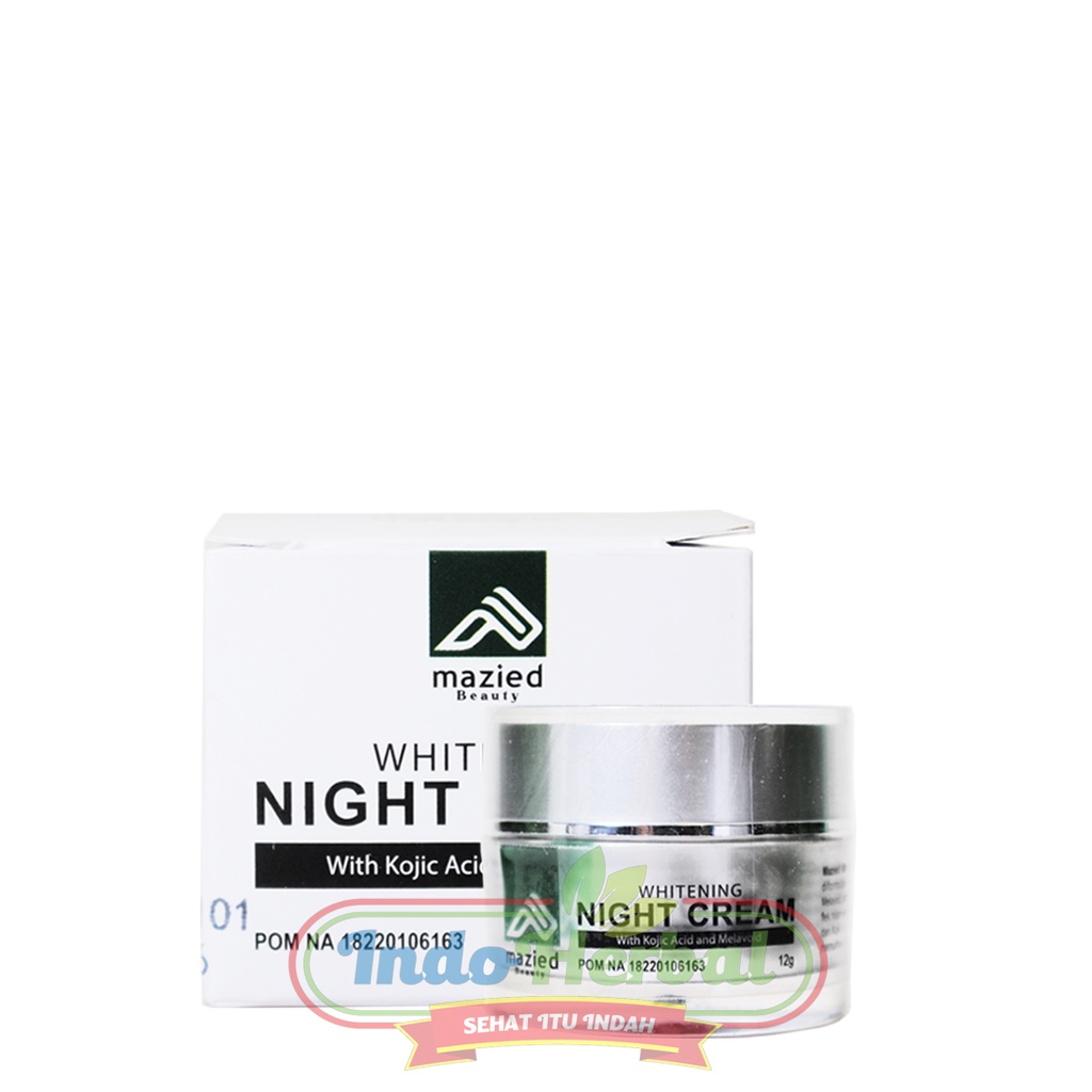 CREAM NIGHT WHITENING MAZIED 12gr - Memutihkan dan Mencerahkan dengan Kojic Acid dan Melavoid