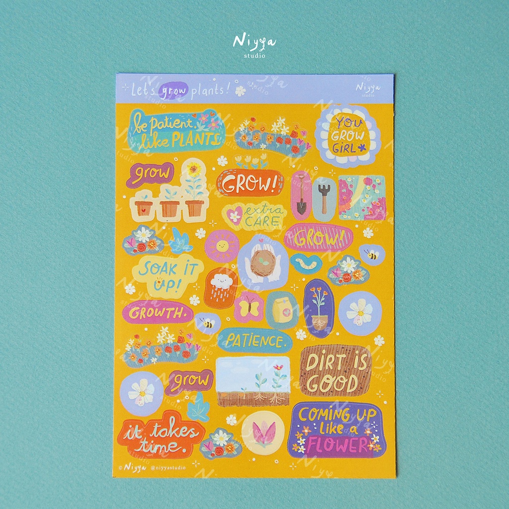 

Let's Grow Plants! Sticker Sheet | Botanical Sticker | Journaling Decor | Scrapbooking