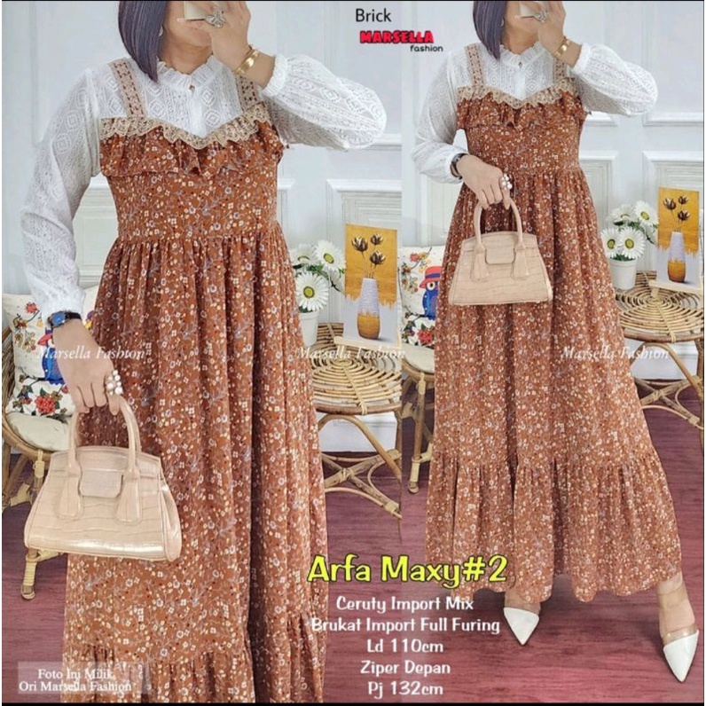 ARFA MAXY//GAMIS SHAKILA KOMBI BURKAT//GAMIS BUSUI//GAMIS MOTIF BUNGA