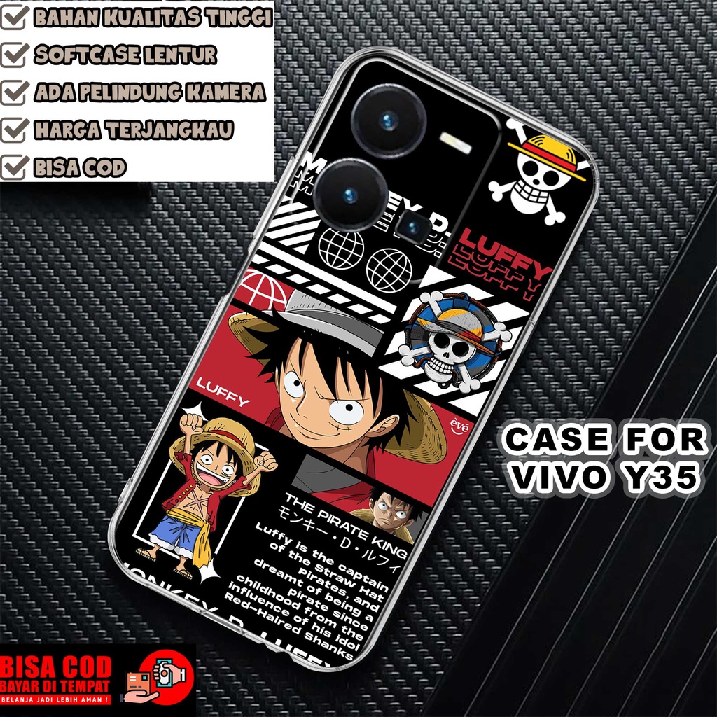 CASE VIVO Y35 2022 MOTIF [ANIME OPIECE] TERLARIS CASING VIVO Y35 TERBARU CLEAR CASE PROTECTED CAMERA
