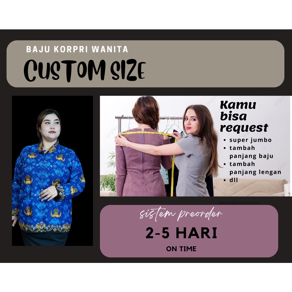 Custom Seragam Korpri  Baru Wanita 2023 | KORPRI PEREMPUAN TERBARU 2022 CUSTOM SIZE