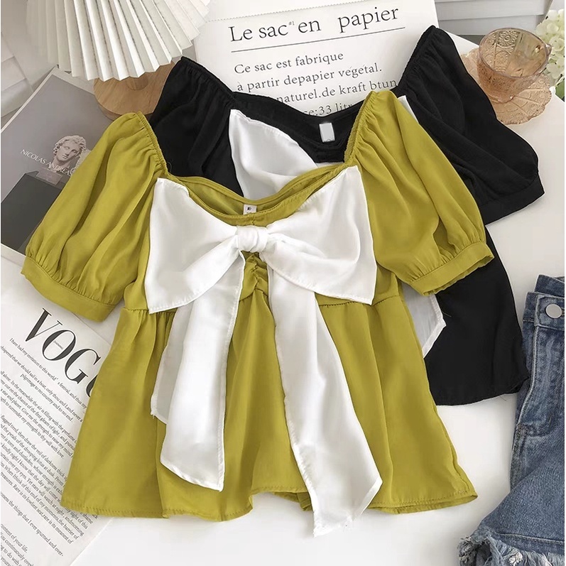 FWG - BLOUSE NAILA RIBBON / BLOUSE WANITA / BLUS / BAJU ATASAN WANITA / BLOUSE KOREAN STYLE / BAJU WANITA