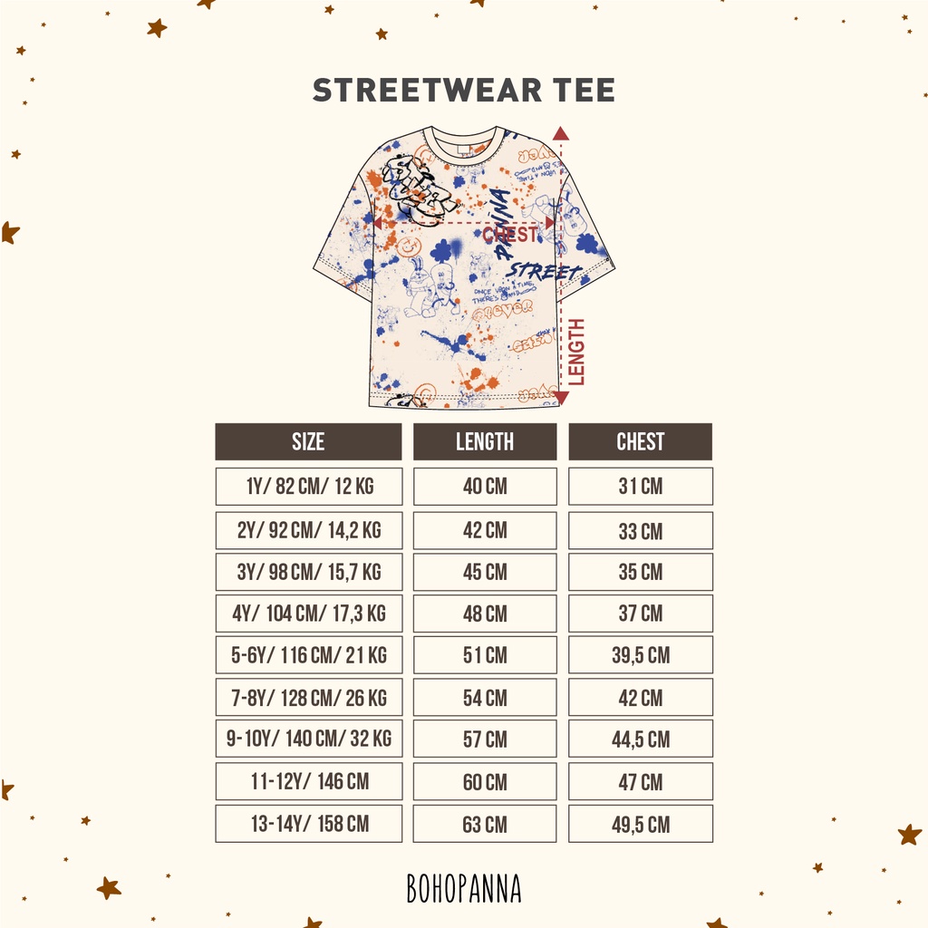 Bohopanna - Streetwear Tee / Kaos Tee Anak Unisex (1 - 14 Tahun) Part 2