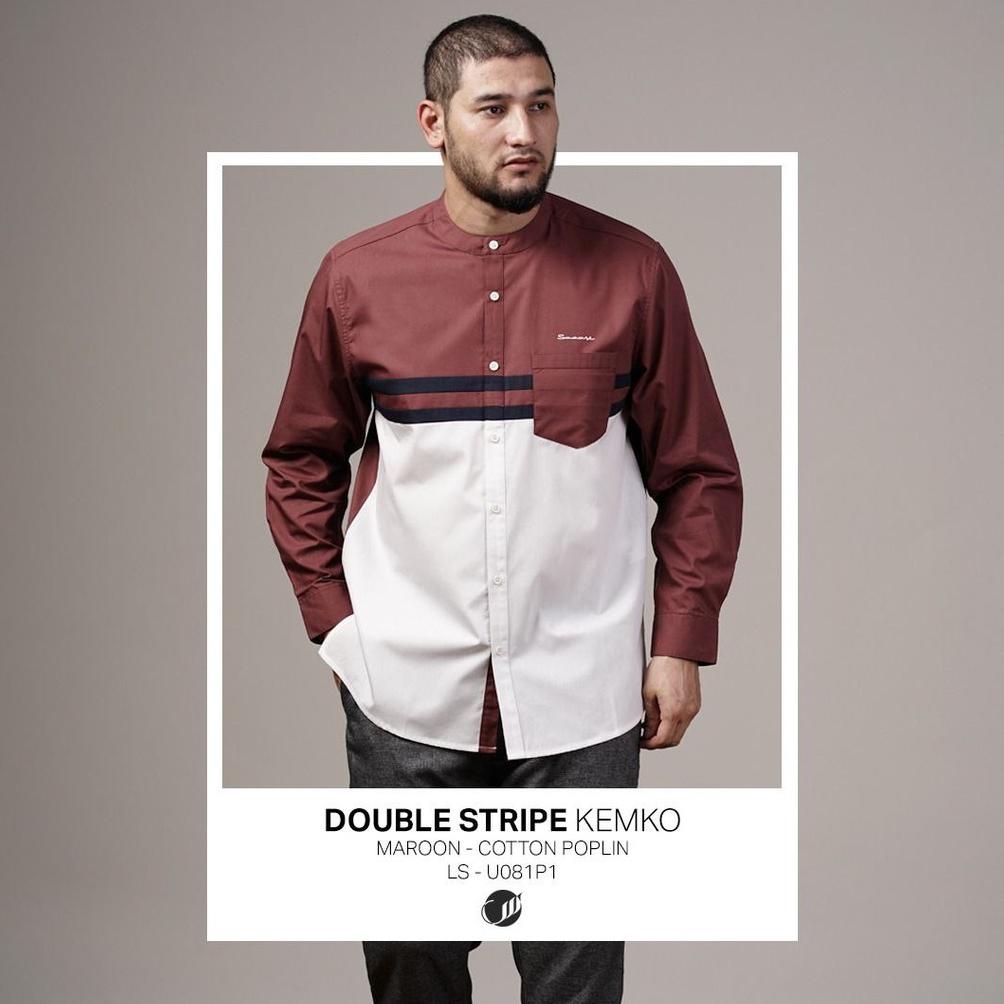 Samase Kemko Doble Stripe U081P Baju Kemeja Koko Pakaian Muslim Laki Laki Dewasa Lengan Panjang Sama