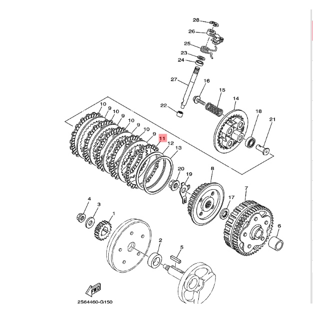 kampas kopling kecil jupiter mx 135 lama original ygp 2S6-E6331-00