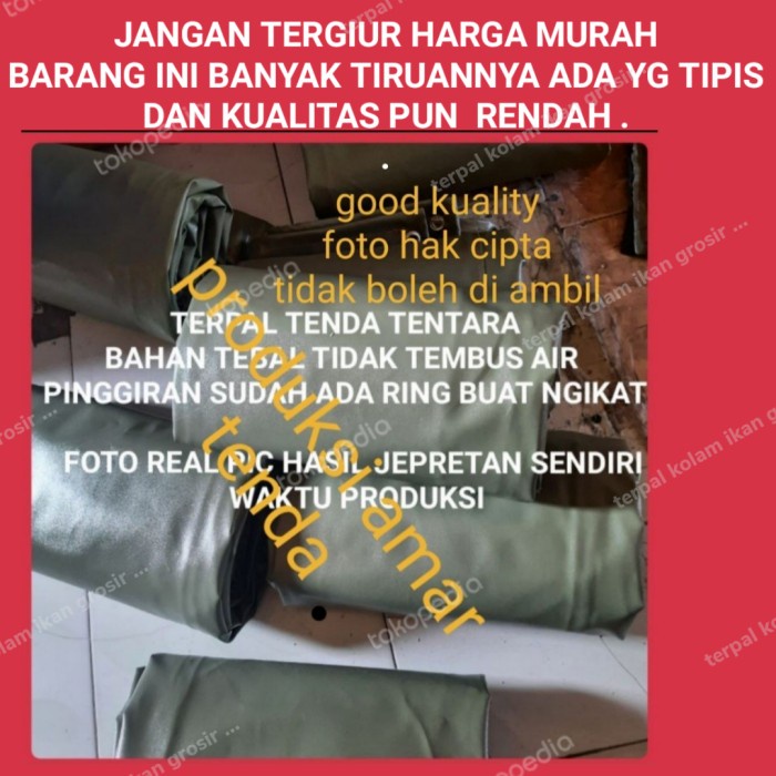 TERPAL TENDA TENTARA UKURAN REQUES WARNA HIJAU ARMY/HITAM