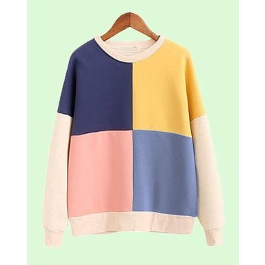 Sweater Overszie - Pastello Street Oblong Sweater - Crewneck Wanita