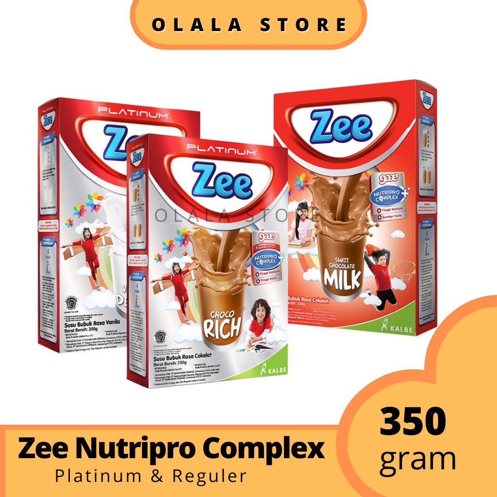 Susu Zee Reguler &amp; Platinum 350 GR Zee Nutripro Complex Susu Peninggi Badan Anak Tinggi Kalsium