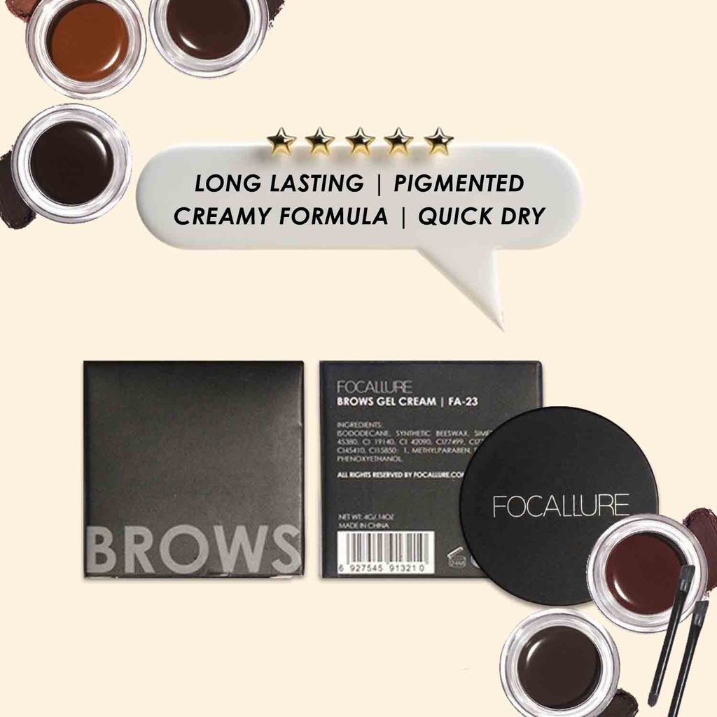 FOCALLURE Eyebrow Gel Cream Waterproof Pensil Alis Focalure Brow Pomade Alis Eyebrow Cream Gel Focalur