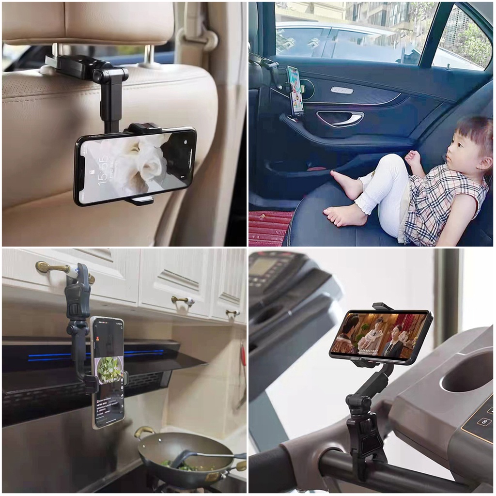 Car Holder Phone Rearview Mirror / Penyangga Jepit Hp Spion Mobil