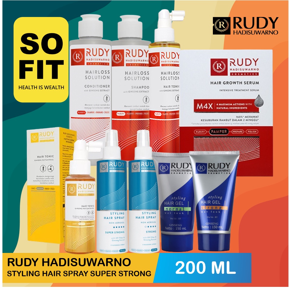 Rudy Hadisuwarno Series / hair Treatment / Shampoo Shampo Sampo / Conditioner / Hair Tonic Ginseng / Styling GelL / Hair Spray