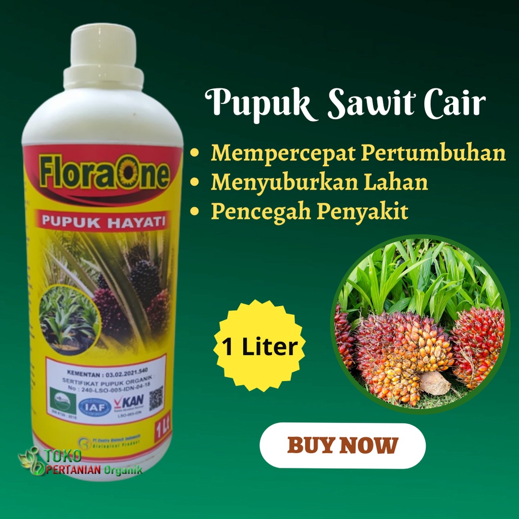 Pupuk FLORAONE Perkebunan sawit agar daun hijau, Fungisida Hayati Cair agar buah sawit besar dan ber