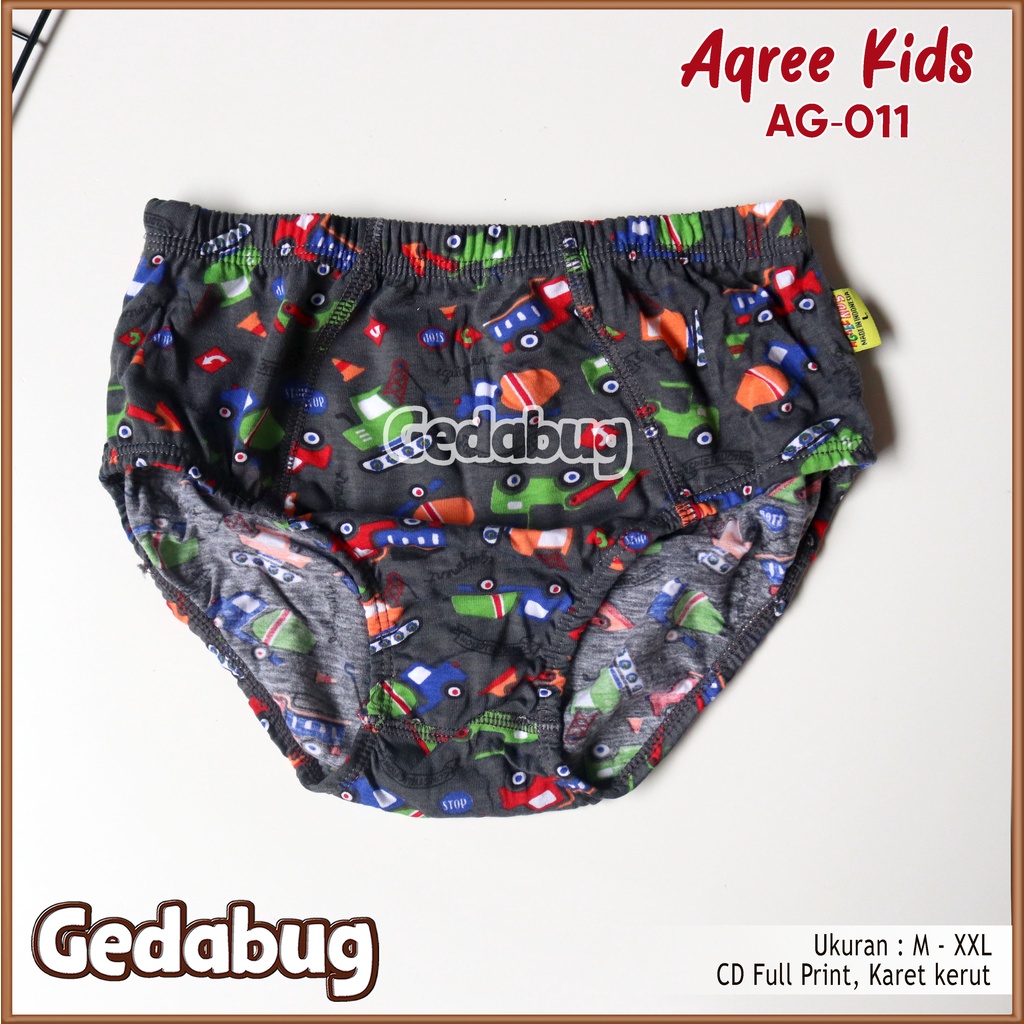 3 Pcs - CD Anak Agree Kids AG 011 | Celana dalam anak full print karet Boxer | Gedabug